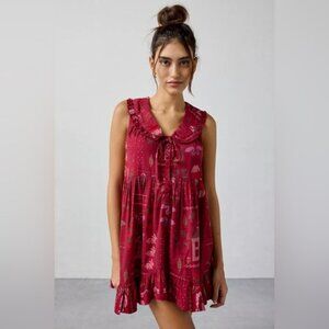 UO Out From Under Lottie Ruffle Collar Babydoll Sleep Dress